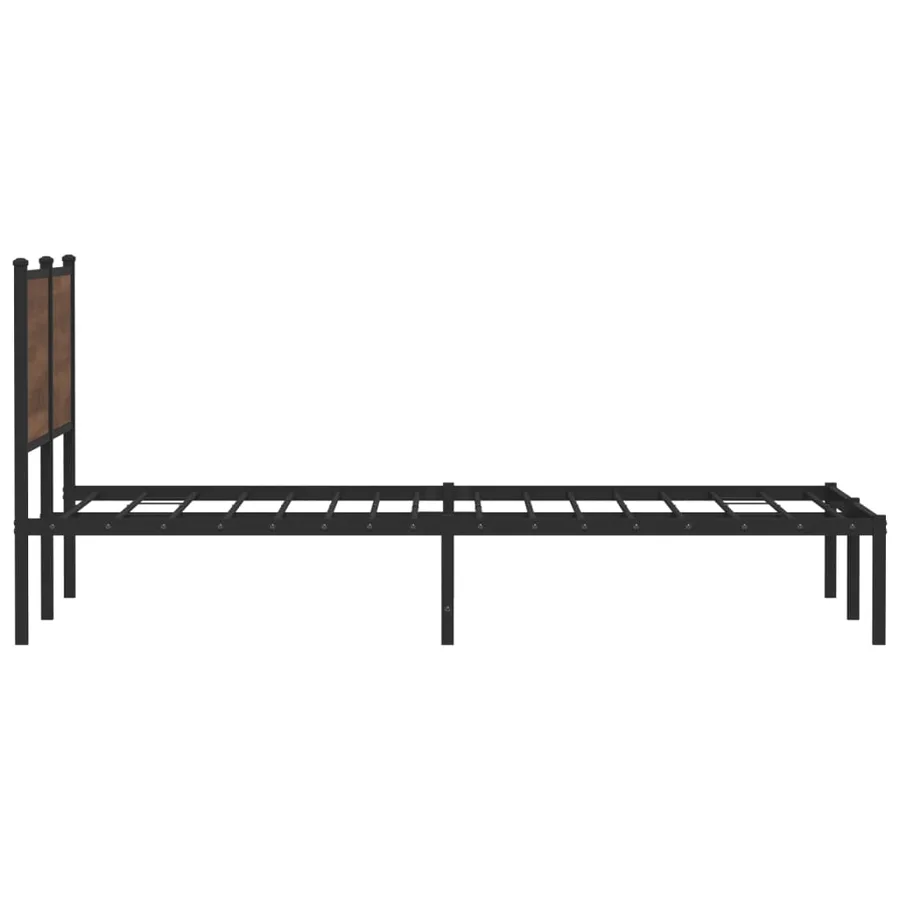 Cadre de lit en métal sans matelas chêne marron 140x200 cm - 6