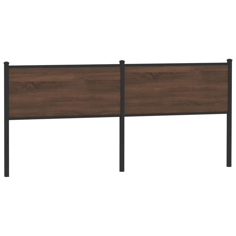 Tête de lit de remplacement chêne marron 200 cm bois d'ingénierie et acier - 5