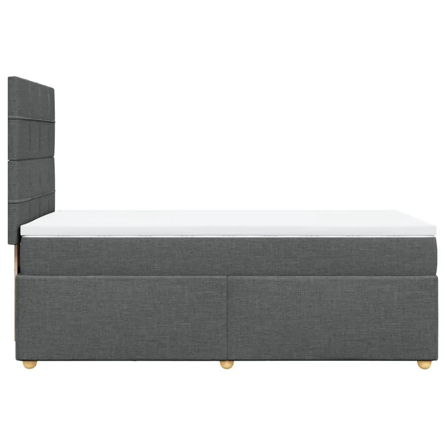 Sommier à lattes de lit avec matelas Gris foncé 100x200cm Tissu - 5