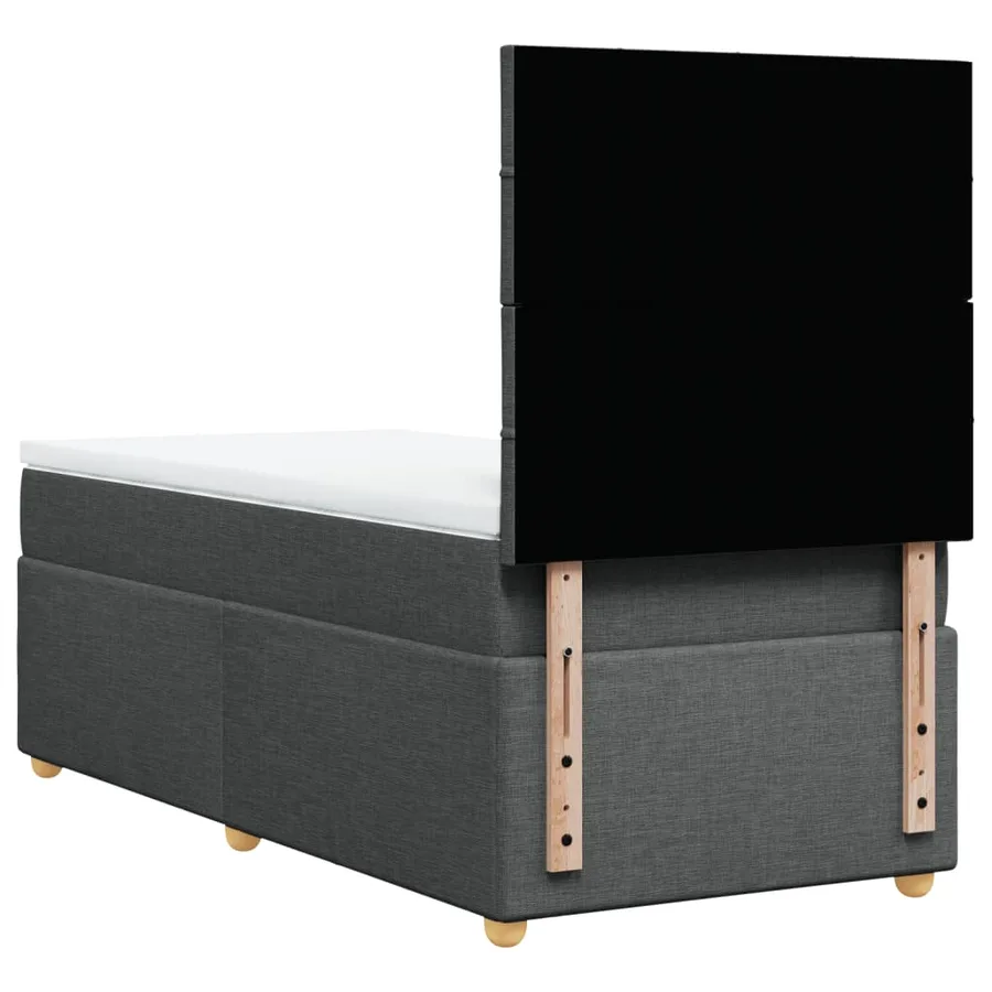 Sommier à lattes de lit avec matelas Gris foncé 100x200cm Tissu - 6