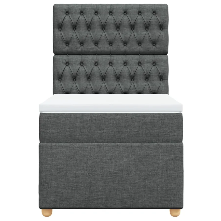 Sommier à lattes de lit avec matelas Gris foncé 100x200cm Tissu - 4