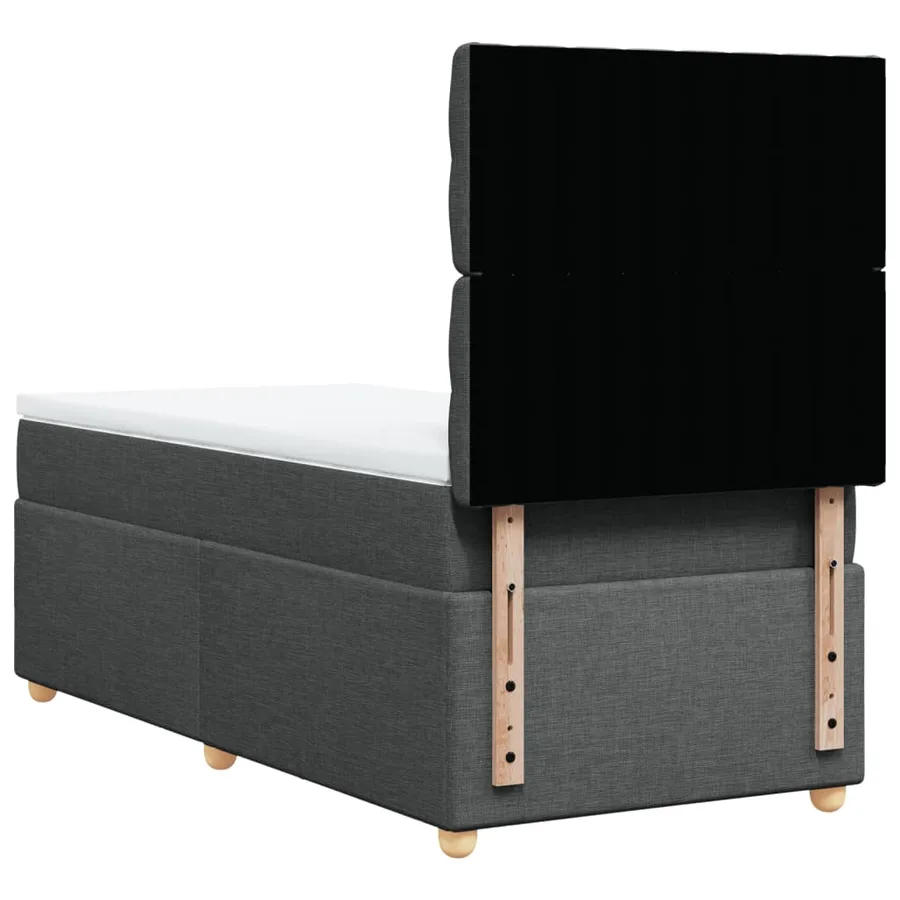 Sommier à lattes de lit avec matelas Gris foncé 100x200cm Tissu - 6