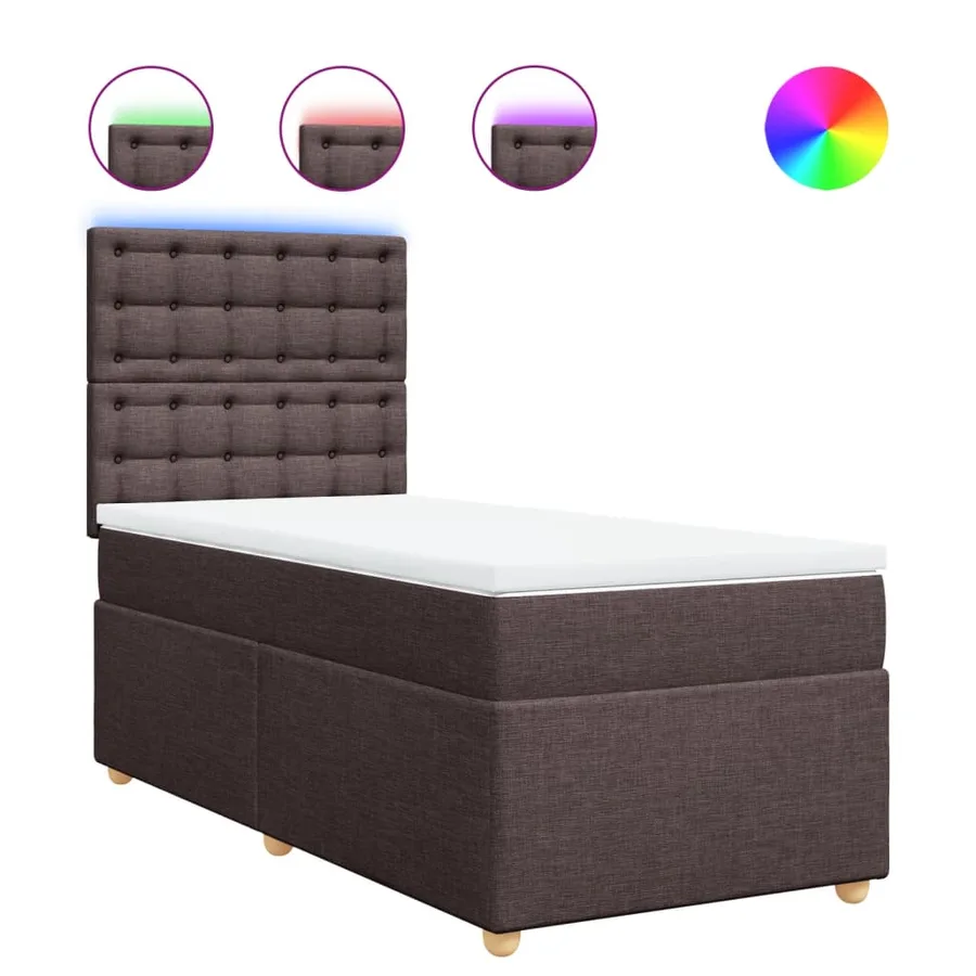 Sommier à lattes de lit avec matelas Marron foncé 100x200 cm - 2