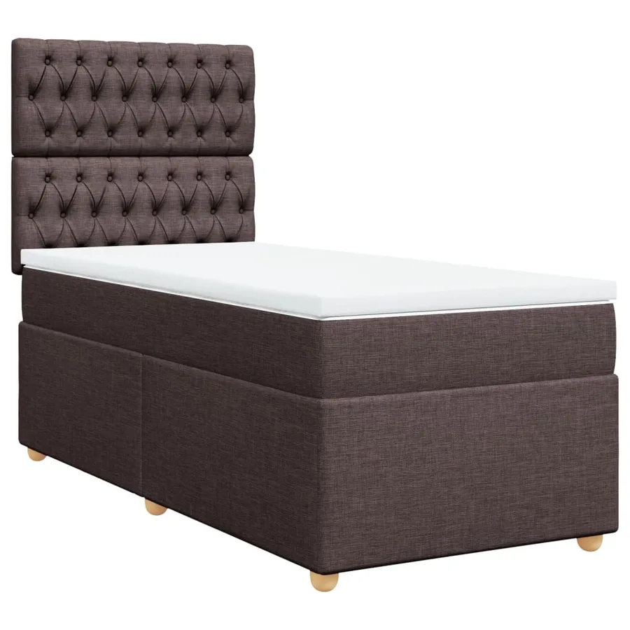 Sommier à lattes de lit avec matelas Marron foncé 100x200 cm - 3
