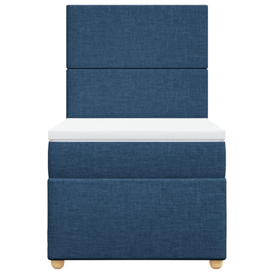 Sommier à lattes de lit avec matelas Bleu 100x200 cm Tissu - 6