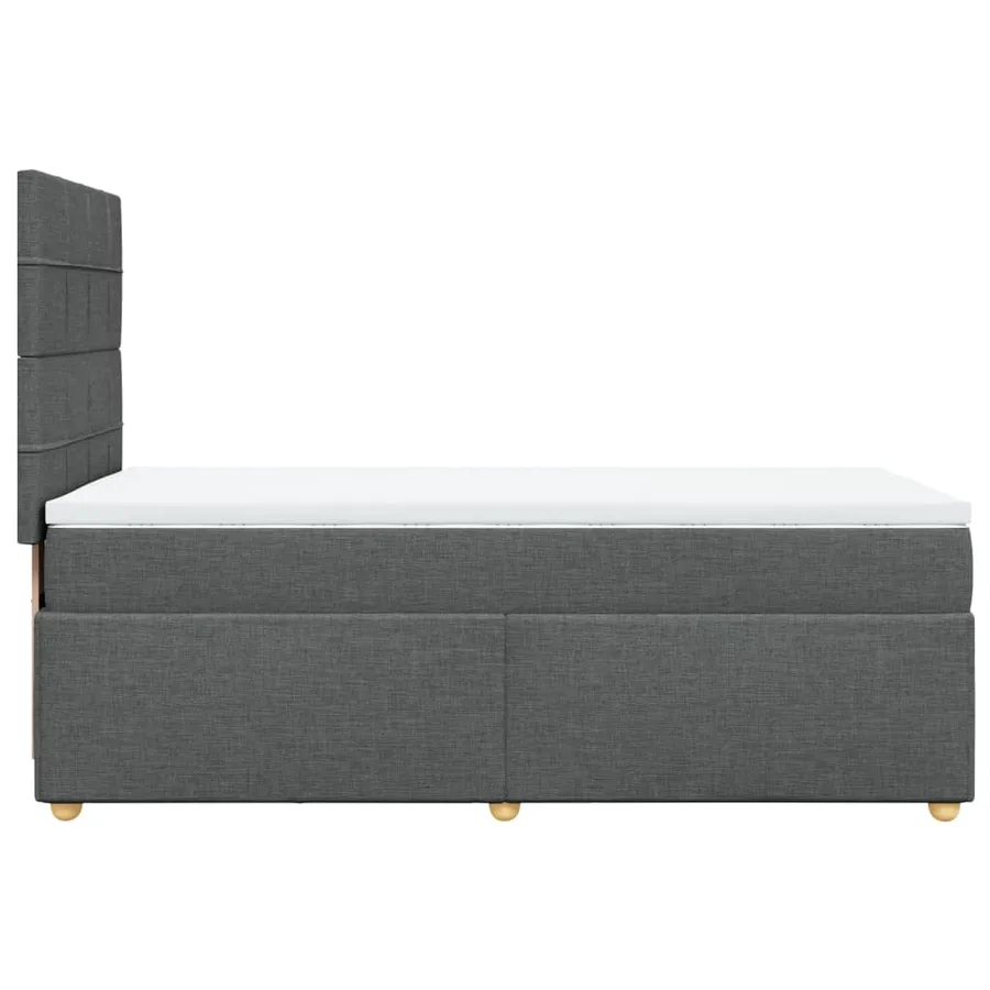 Sommier à lattes de lit avec matelas Gris foncé 100x200cm Tissu - 7