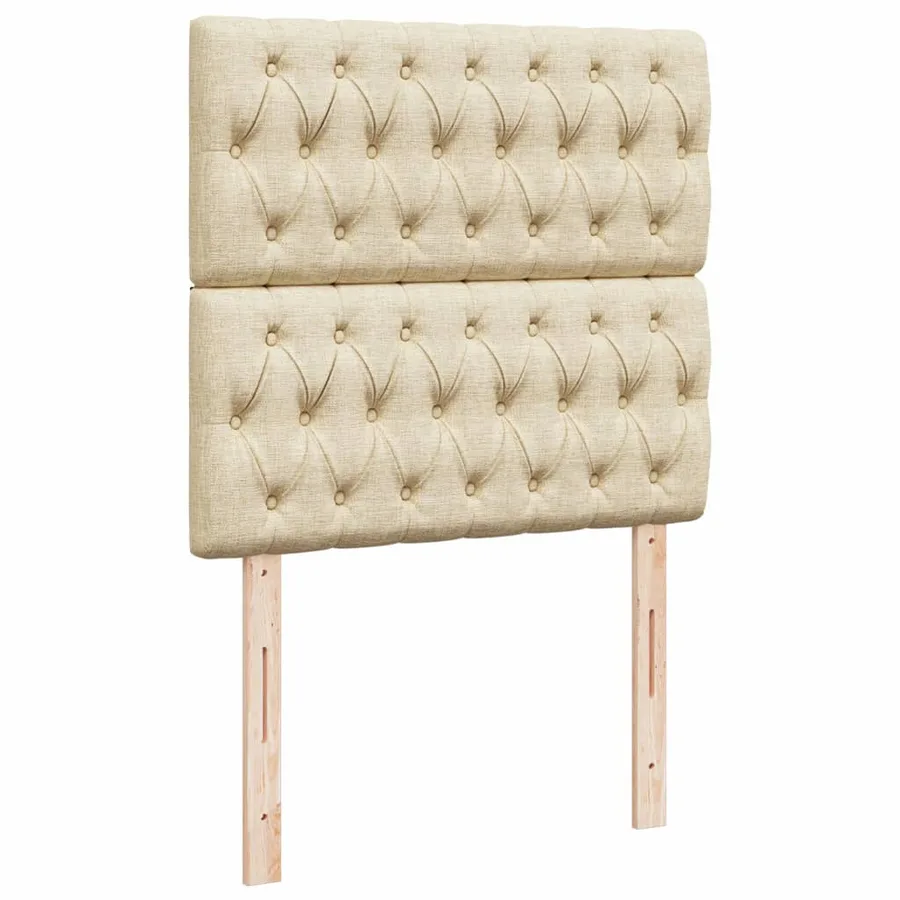 Sommier à lattes de lit avec matelas Crème 100x200 cm Tissu - 9