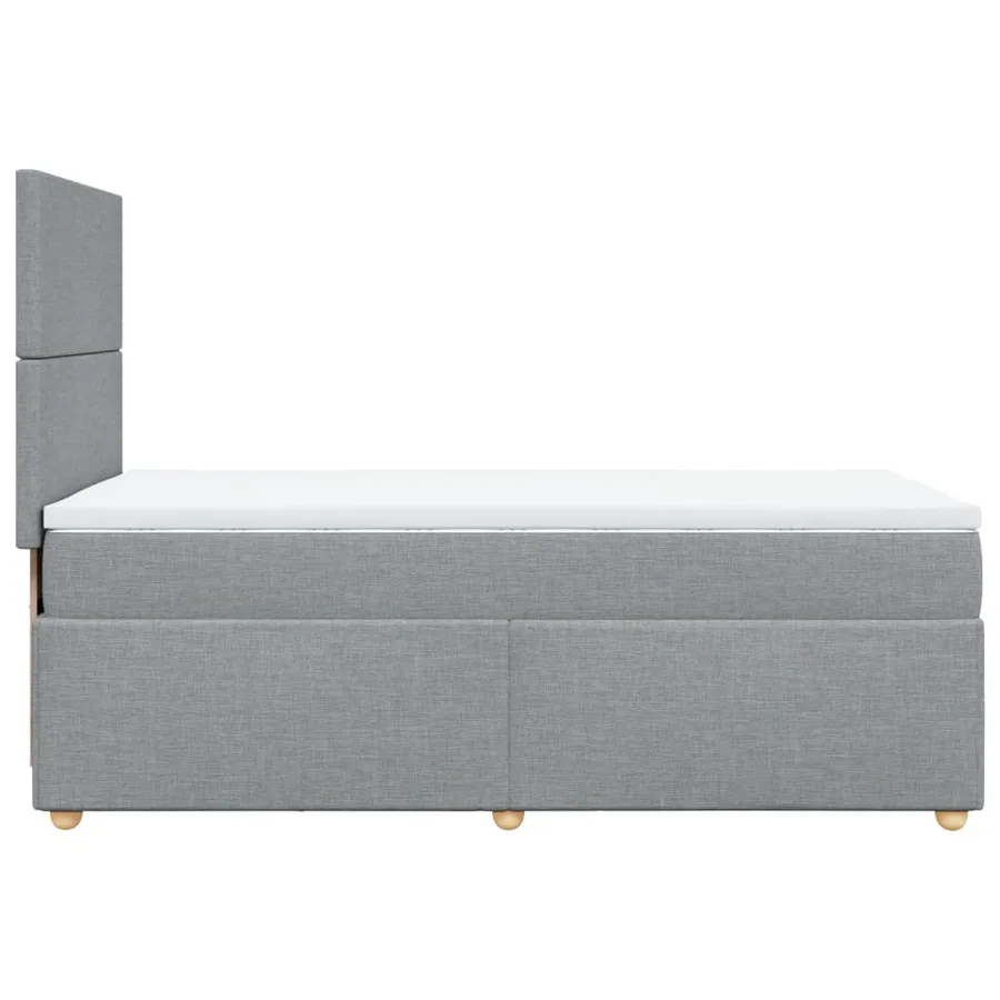 Sommier à lattes de lit avec matelas Gris clair 100x200cm Tissu - 7