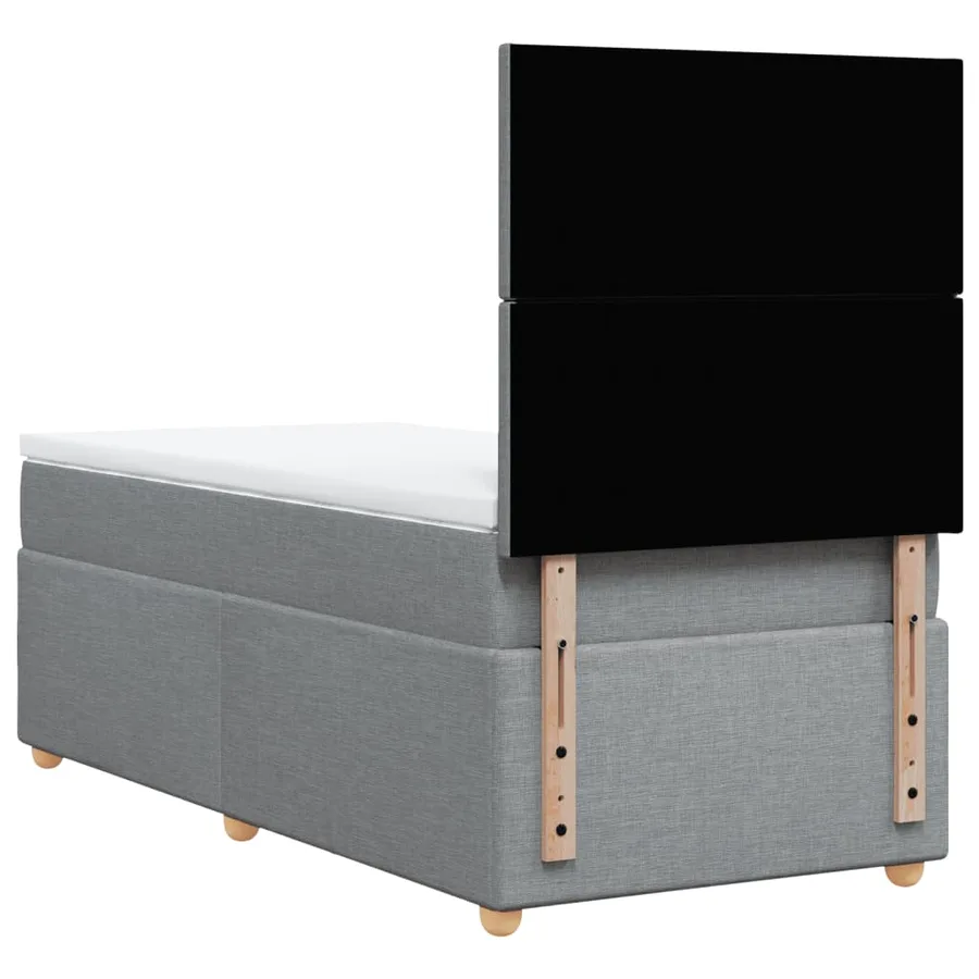 Sommier à lattes de lit avec matelas Gris clair 100x200cm Tissu - 8