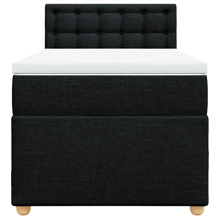 Sommier à lattes de lit avec matelas Noir 100x200 cm Tissu - 6