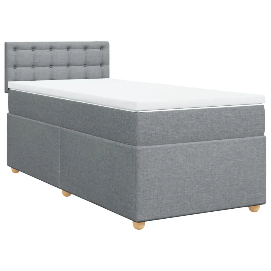 Sommier à lattes de lit avec matelas Gris clair 100x200cm Tissu - 3