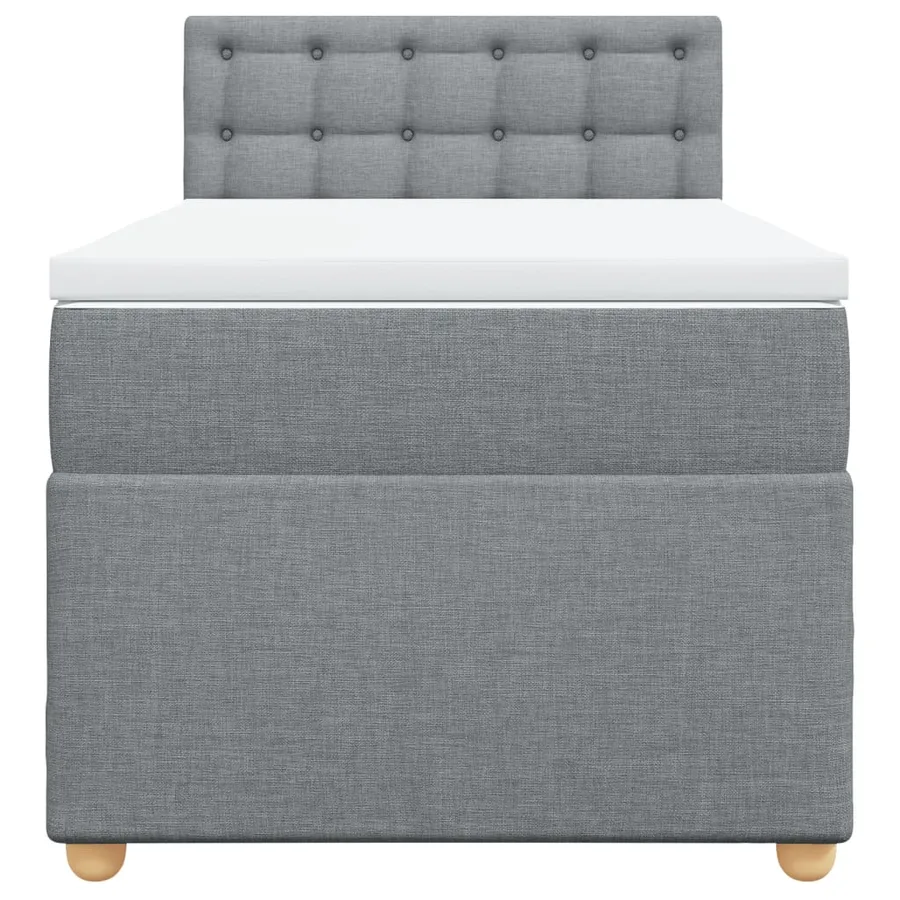 Sommier à lattes de lit avec matelas Gris clair 100x200cm Tissu - 6