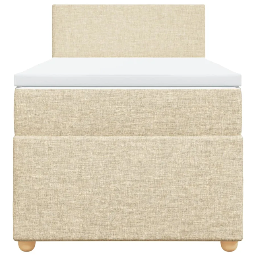 Sommier à lattes de lit avec matelas Crème 100x200 cm Tissu - 6