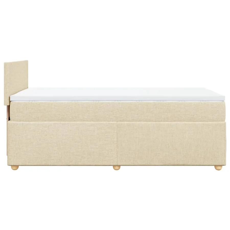 Sommier à lattes de lit avec matelas Crème 100x200 cm Tissu - 7