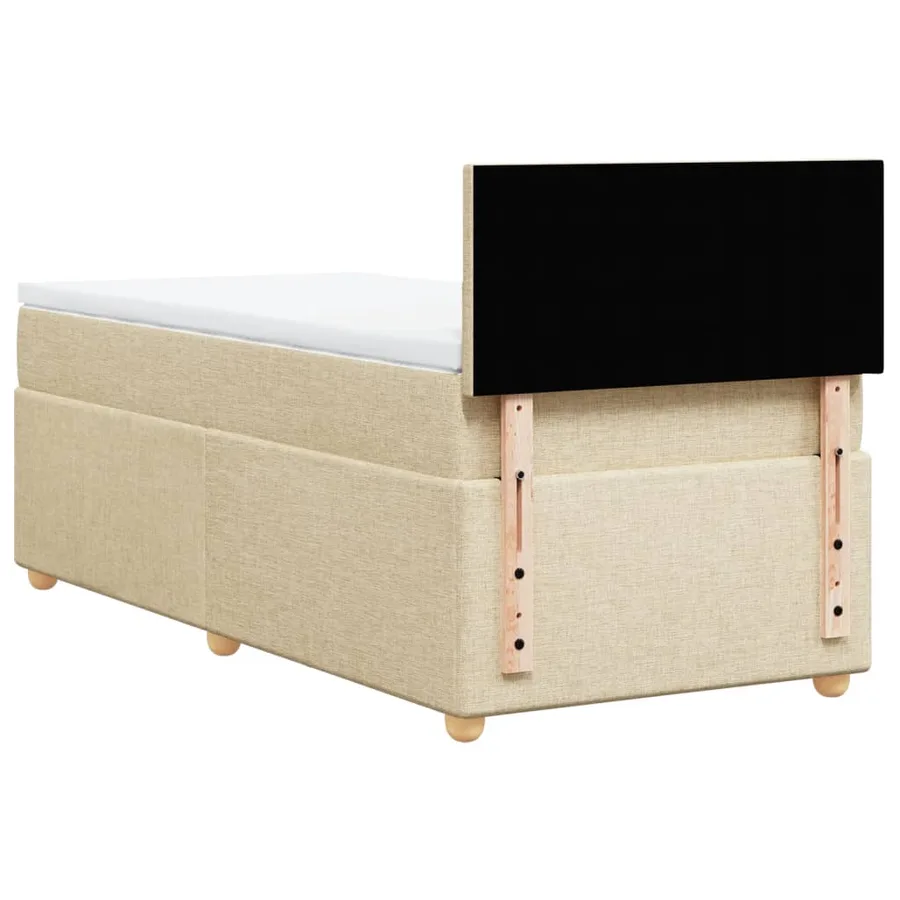 Sommier à lattes de lit avec matelas Crème 100x200 cm Tissu - 8