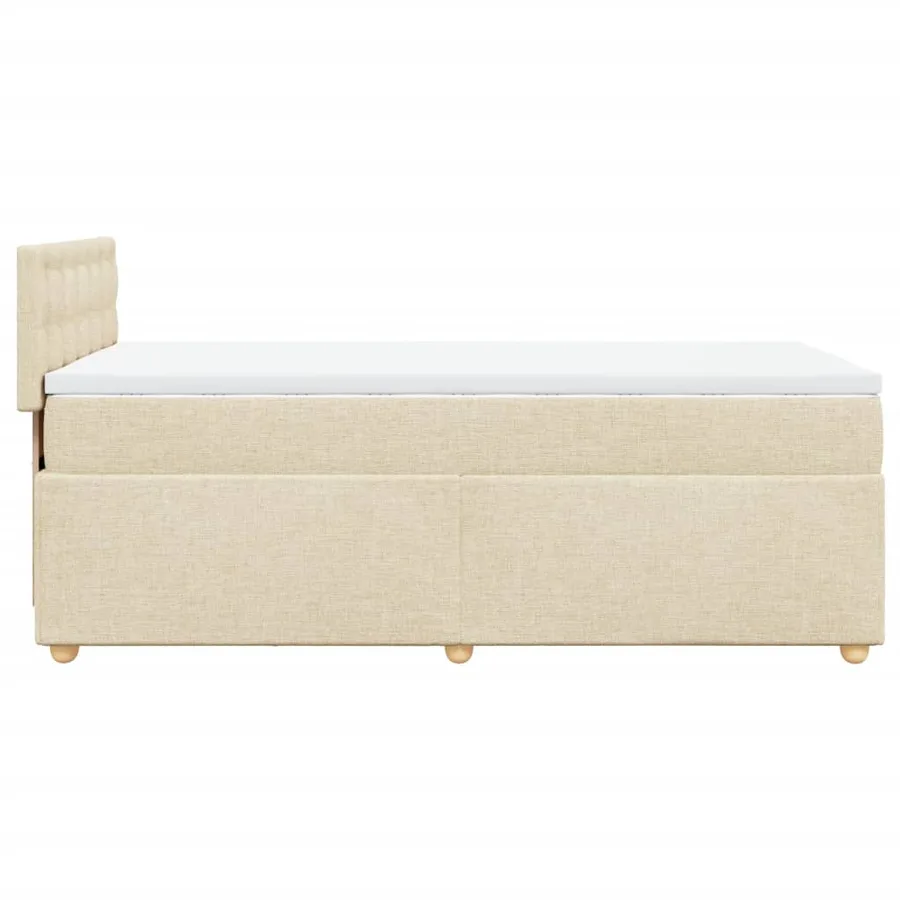 Sommier à lattes de lit avec matelas Crème 90x200 cm Tissu - 5