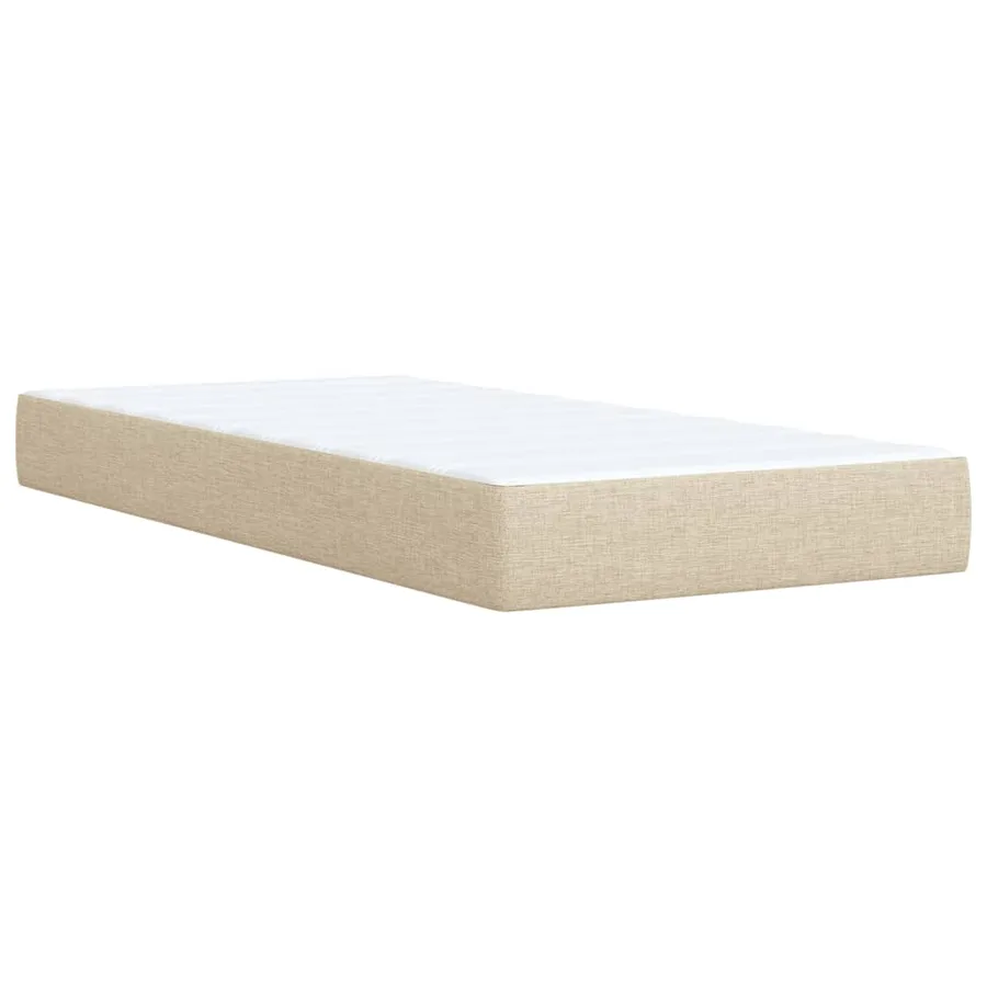 Sommier à lattes de lit avec matelas Crème 90x200 cm Tissu - 8