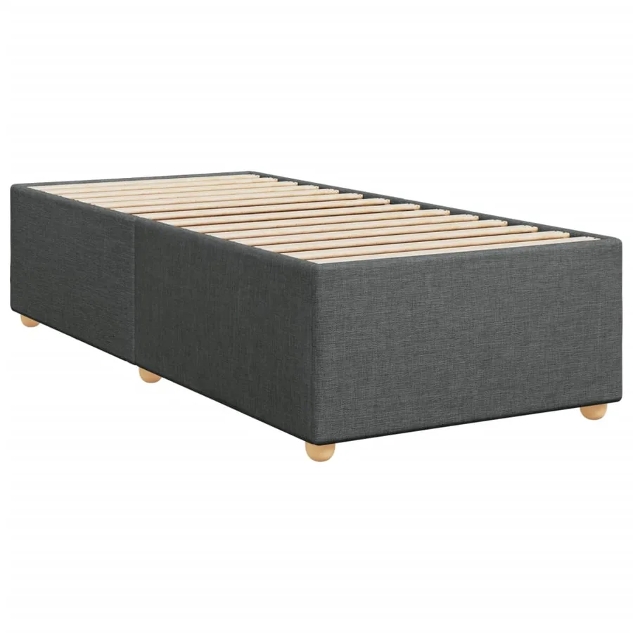 Sommier à lattes de lit avec matelas Gris foncé 90x200 cm Tissu - 10