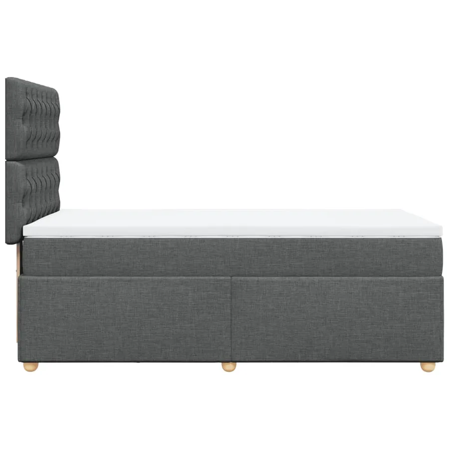 Sommier à lattes de lit avec matelas Gris foncé 90x200 cm Tissu - 7