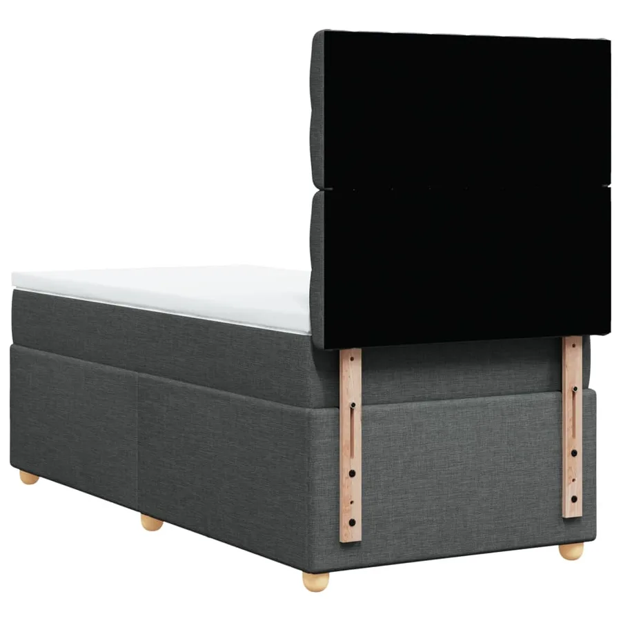 Sommier à lattes de lit avec matelas Gris foncé 90x200 cm Tissu - 8