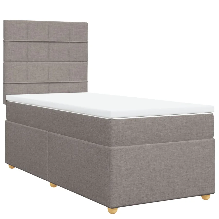 Sommier à lattes de lit avec matelas Taupe 90x200 cm Tissu - 3