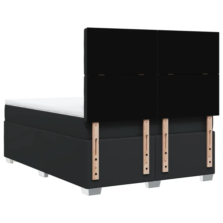 Sommier à lattes de lit avec matelas Noir 140x190 cm Similicuir - 10