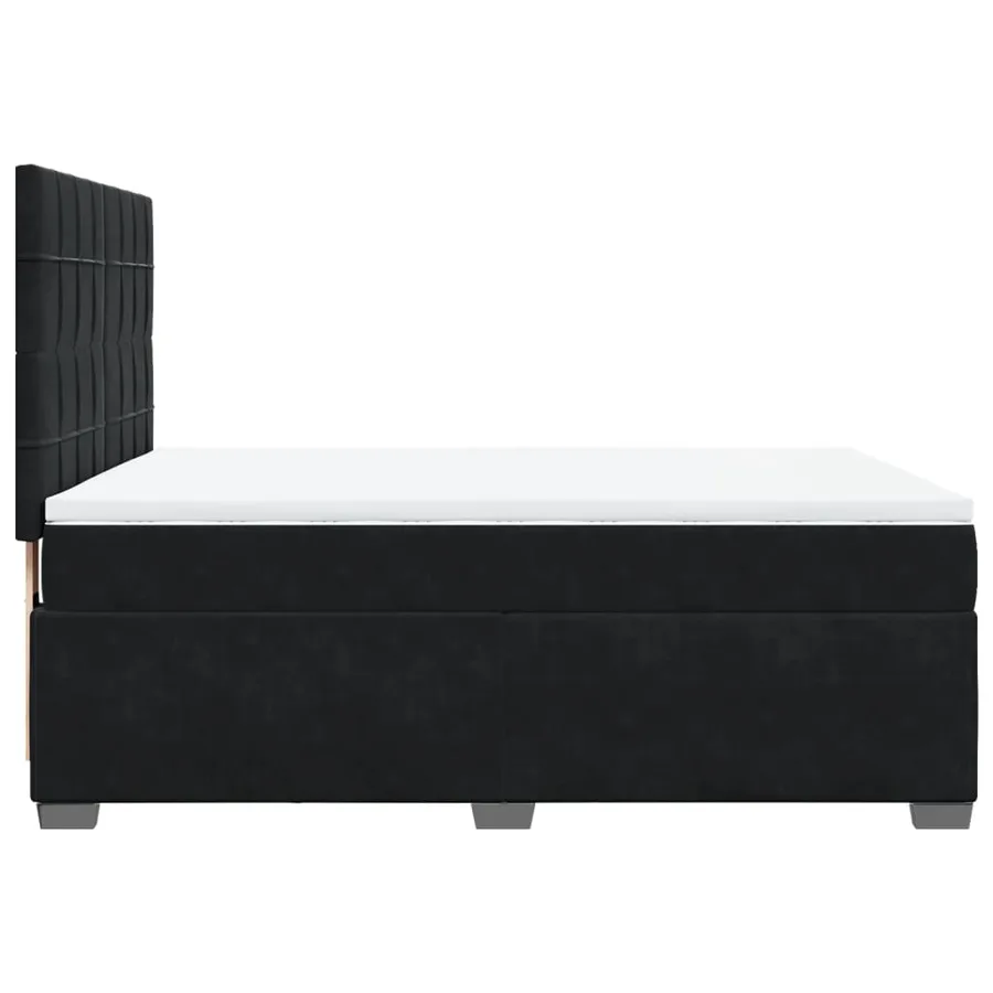 Sommier à lattes de lit avec matelas Noir 140x200 cm Velours - 11