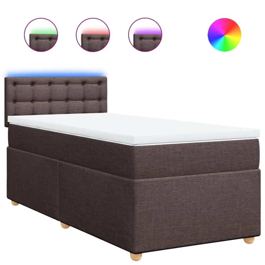 Sommier à lattes de lit avec matelas Marron foncé 90x200 cm - 2