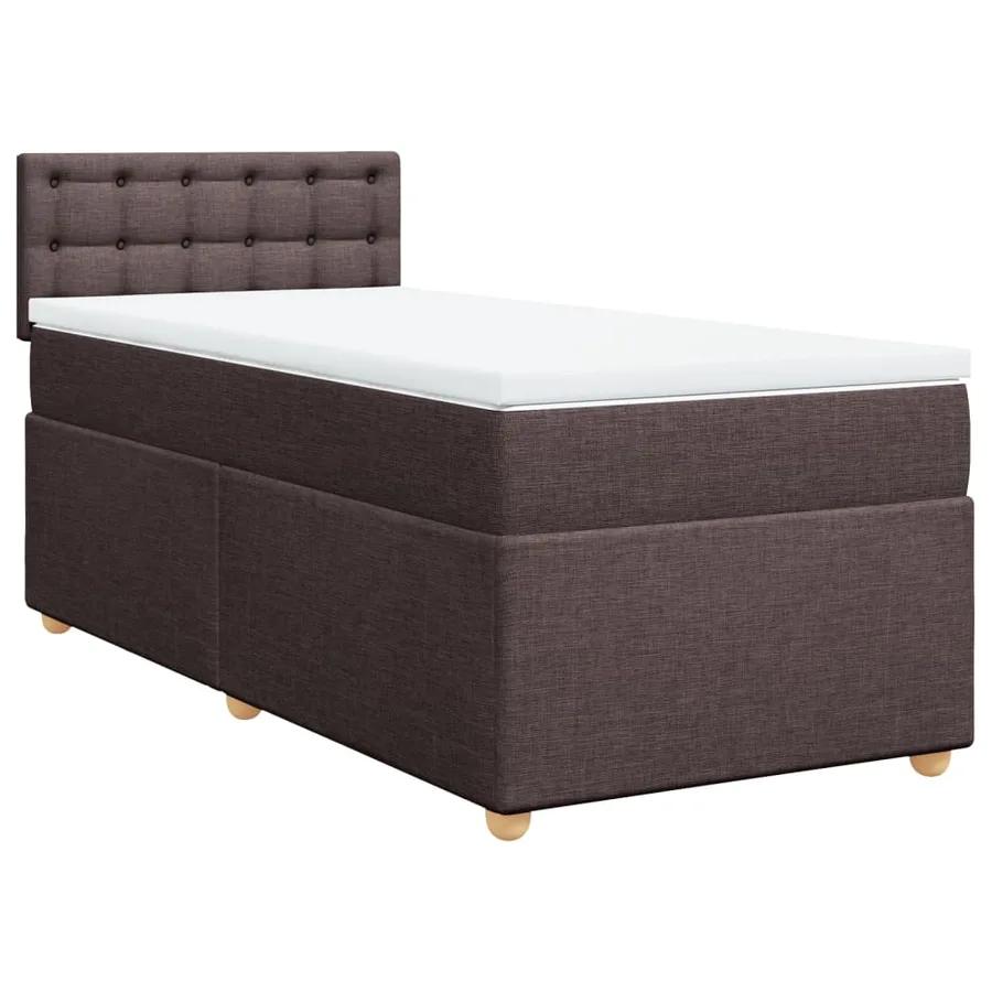 Sommier à lattes de lit avec matelas Marron foncé 90x200 cm - 3