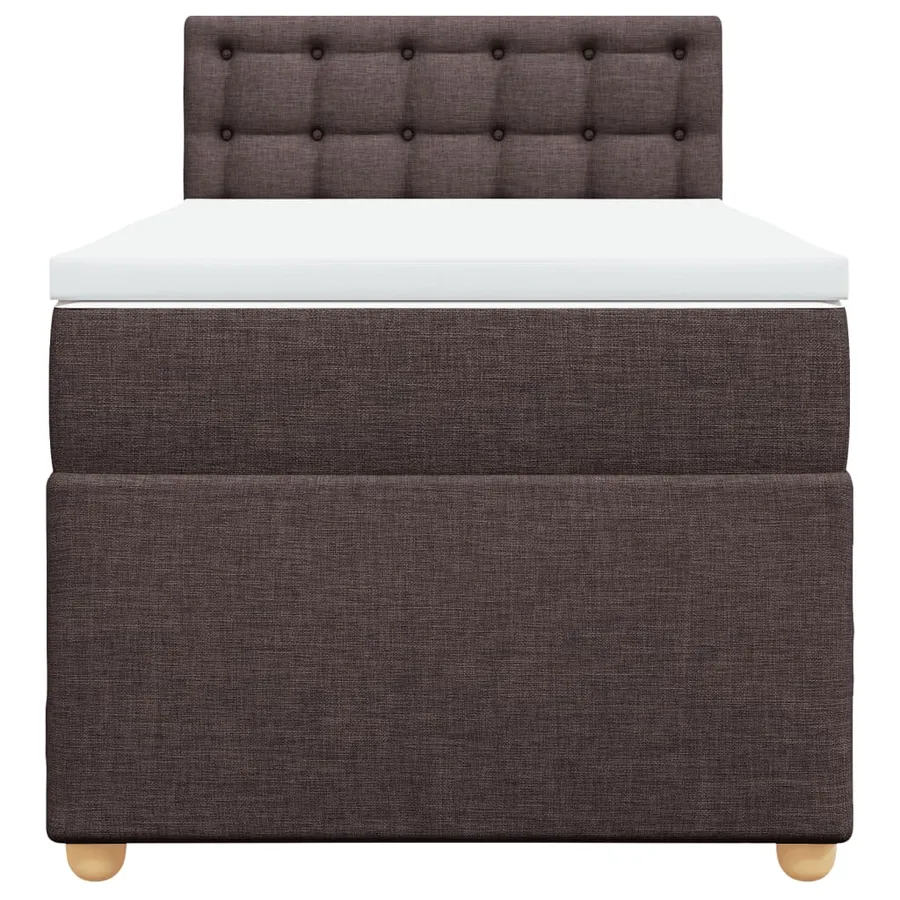 Sommier à lattes de lit avec matelas Marron foncé 90x200 cm - 6