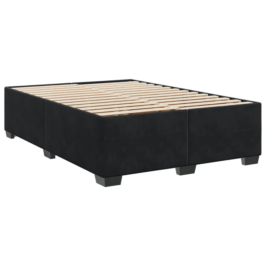 Sommier à lattes de lit avec matelas Noir 140x200 cm Velours - 8