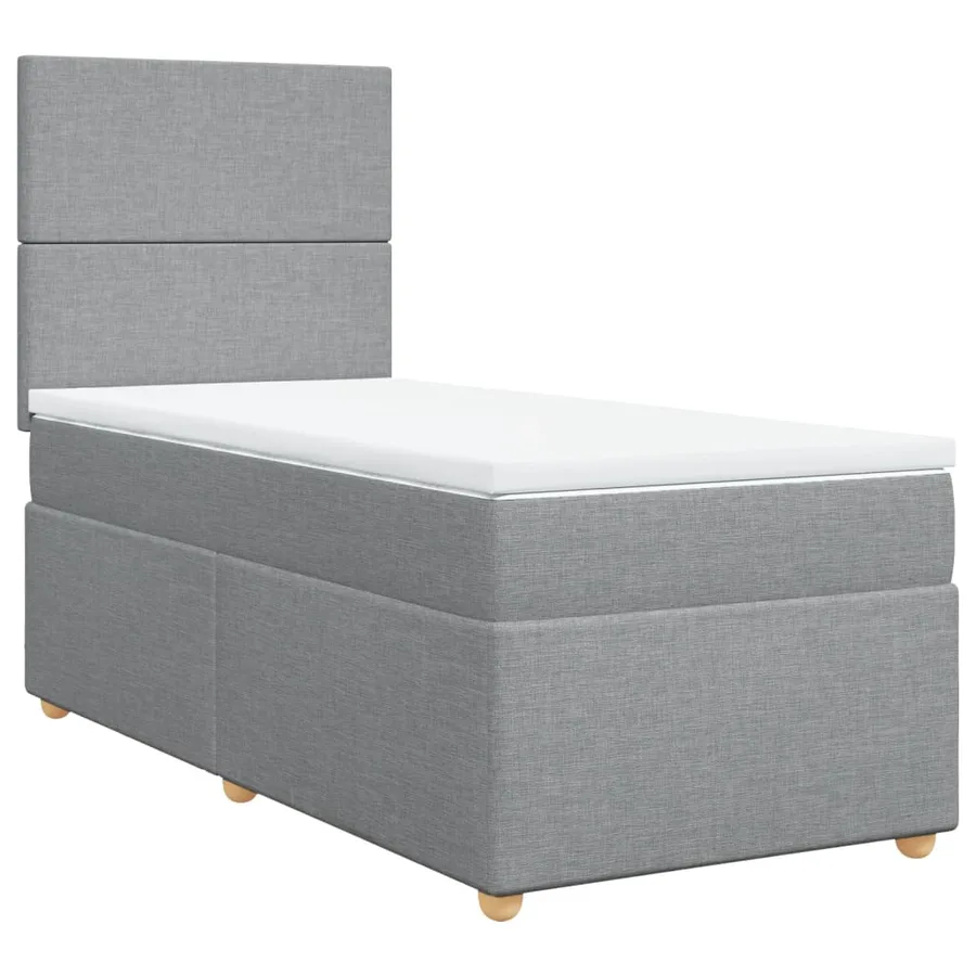 Sommier à lattes de lit avec matelas Gris clair 100x200cm Tissu - 2