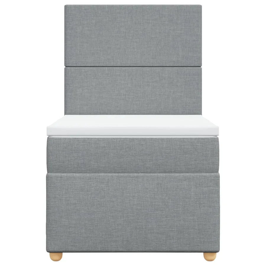 Sommier à lattes de lit avec matelas Gris clair 100x200cm Tissu - 4