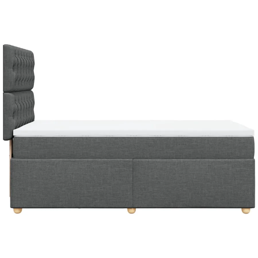 Sommier à lattes de lit avec matelas Gris foncé 100x200cm Tissu - 7
