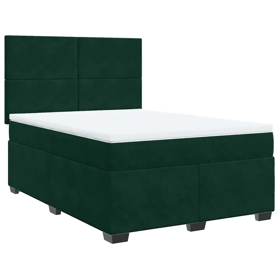 Sommier à lattes de lit et matelas Vert foncé 160x200cm Velours - 3