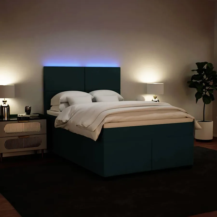 Sommier à lattes de lit et matelas Vert foncé 160x200cm Velours - 5