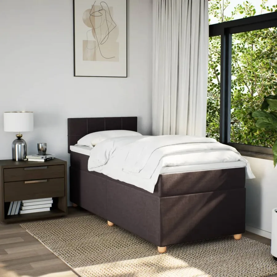 Sommier à lattes de lit avec matelas Marron foncé 100x200 cm - 3