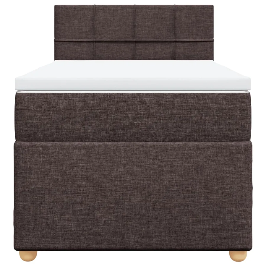 Sommier à lattes de lit avec matelas Marron foncé 100x200 cm - 4