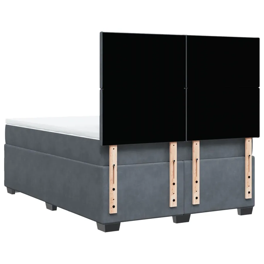 Sommier à lattes de lit et matelas Gris foncé 160x200cm Velours - 10