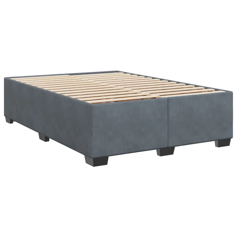 Sommier à lattes de lit et matelas Gris foncé 160x200cm Velours - 5