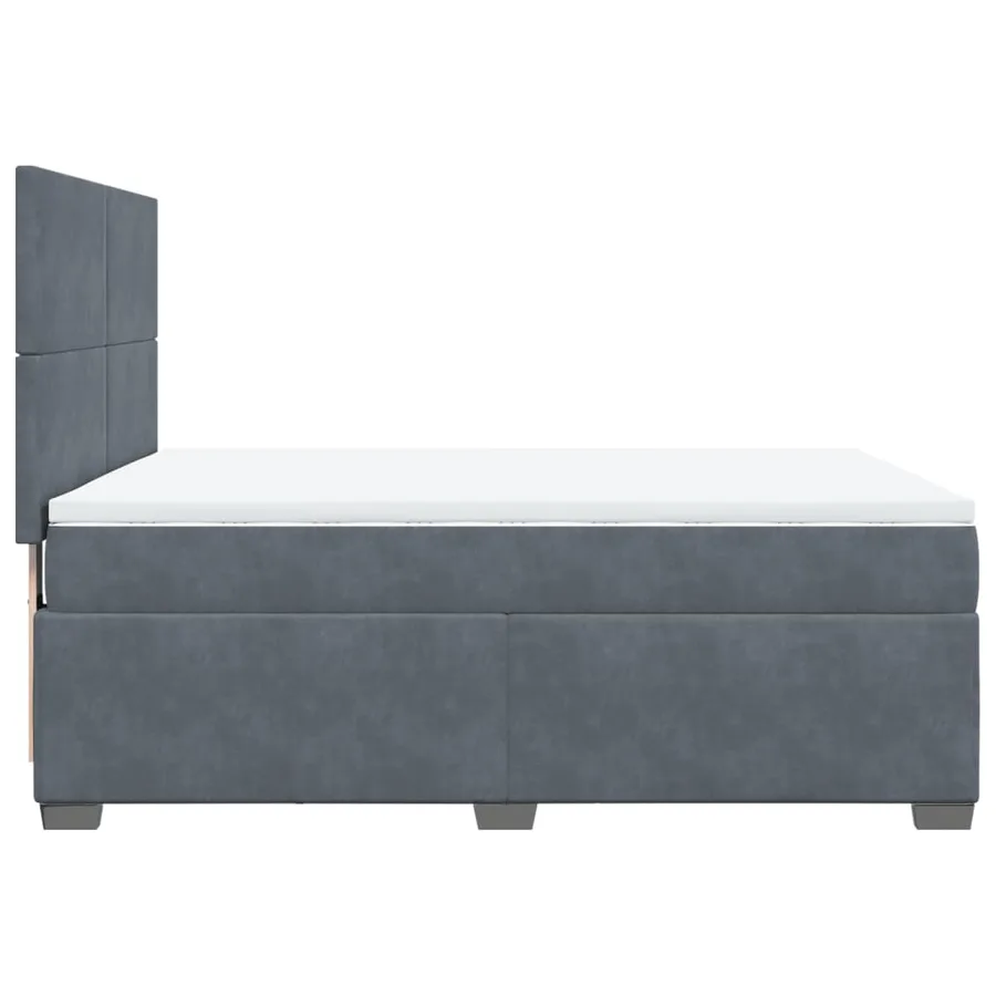 Sommier à lattes de lit et matelas Gris foncé 160x200cm Velours - 9