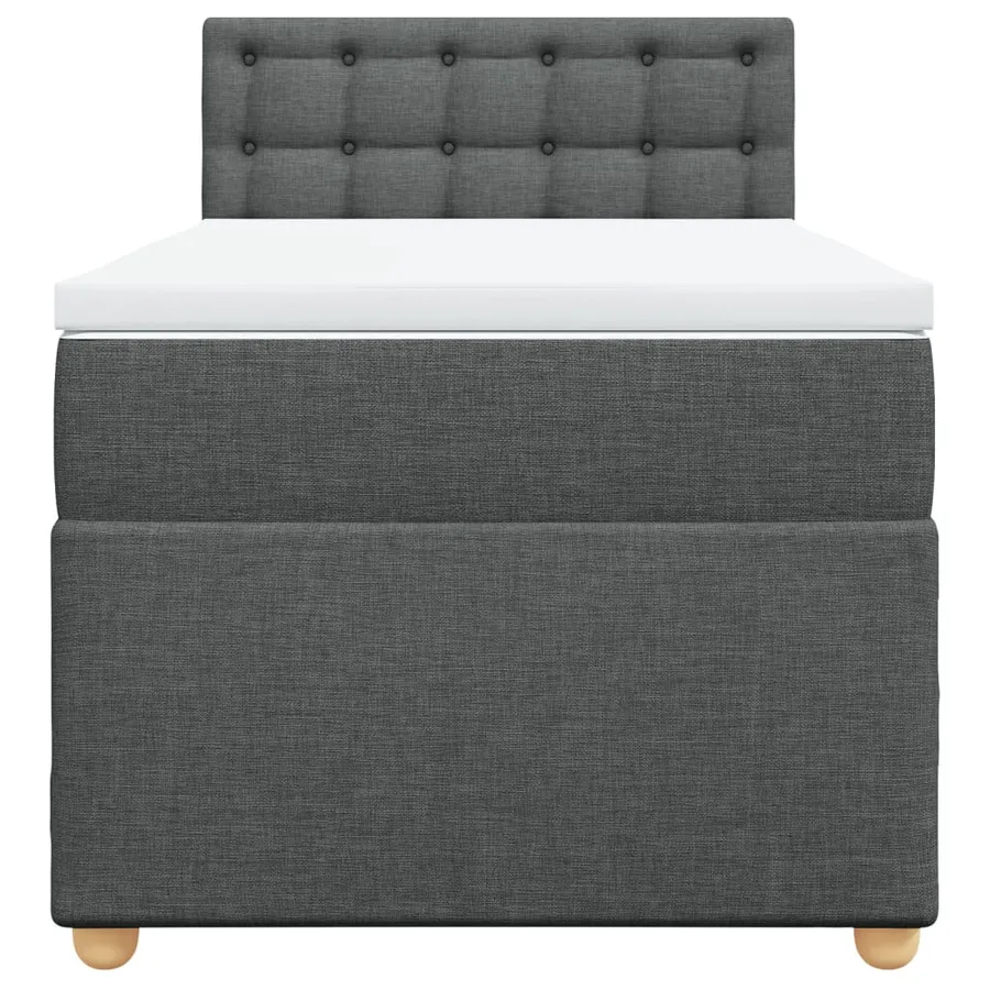 Sommier à lattes de lit avec matelas Gris foncé 100x200cm Tissu - 4