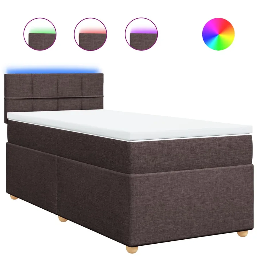 Sommier à lattes de lit avec matelas Marron foncé 100x200 cm - 2