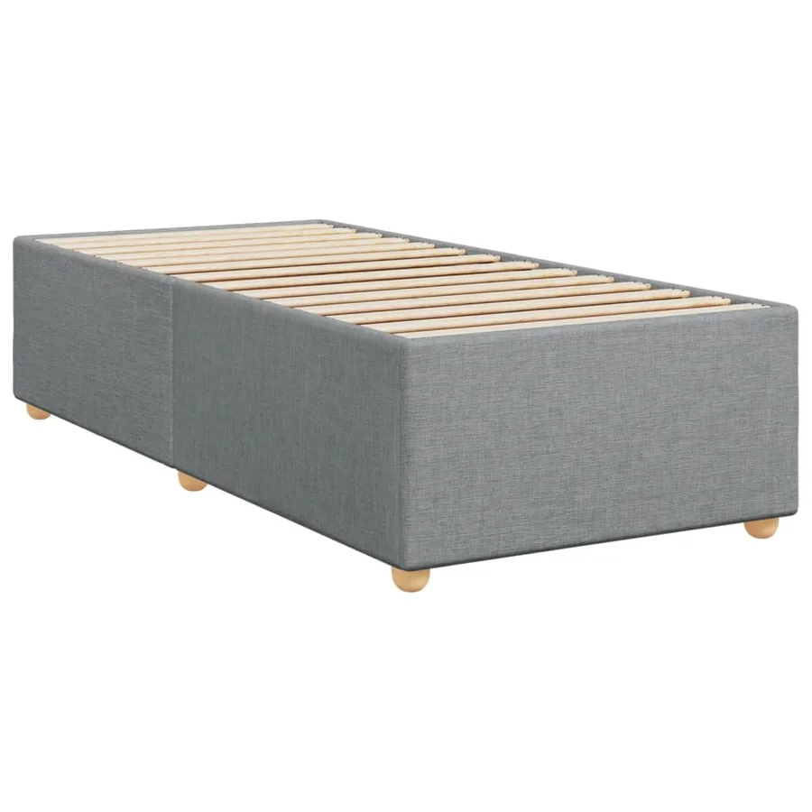 Sommier à lattes de lit avec matelas Gris clair 90x200 cm Tissu - 7