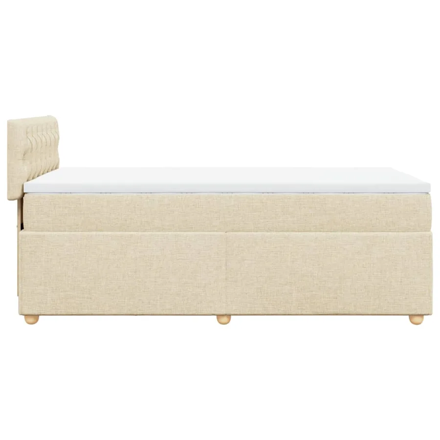 Sommier à lattes de lit avec matelas Crème 90x200 cm Tissu - 5