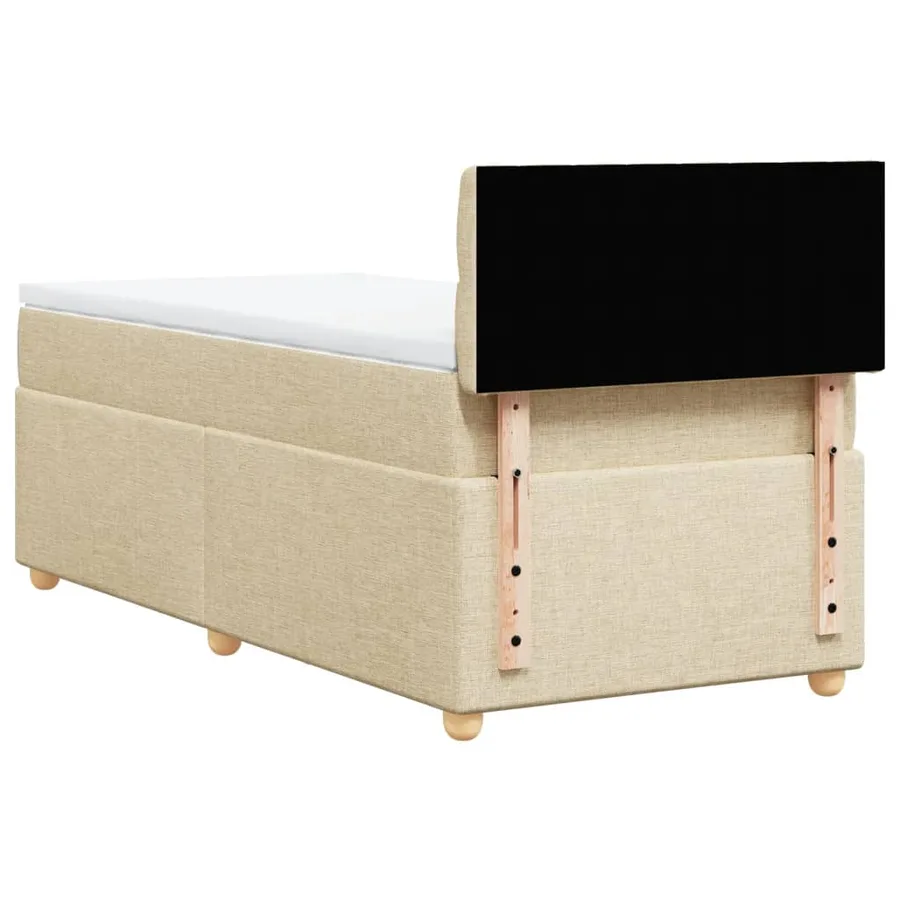 Sommier à lattes de lit avec matelas Crème 90x200 cm Tissu - 6