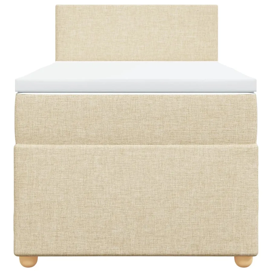 Sommier à lattes de lit avec matelas Crème 90x200 cm Tissu - 4