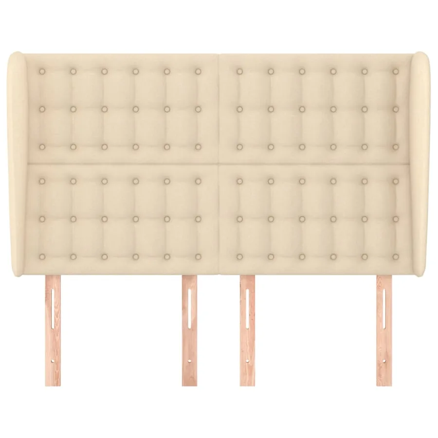 Tête de lit avec oreilles Crème 147x23x118/128 cm Tissu - 3