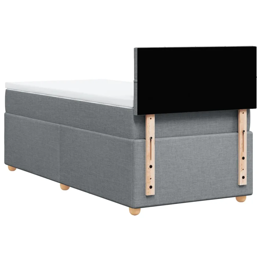 Sommier à lattes de lit avec matelas Gris clair 90x200 cm Tissu - 6