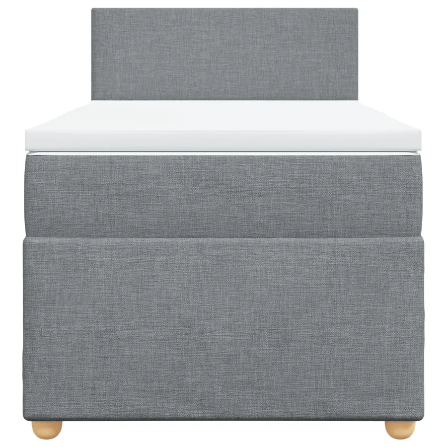 Sommier à lattes de lit avec matelas Gris clair 90x200 cm Tissu - 4